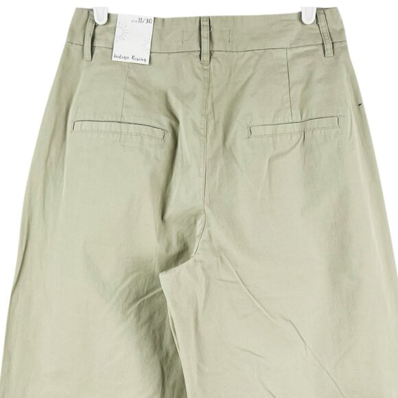 Indigo Rising Women's Pleated Front Wide Leg Green Pant Size 11/30 High Rise NWT - Picture 4 of 12